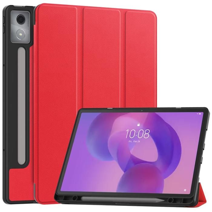 Bild 1, Lenovo Idea Tab Pro Fodral Tri-Fold Läder Röd