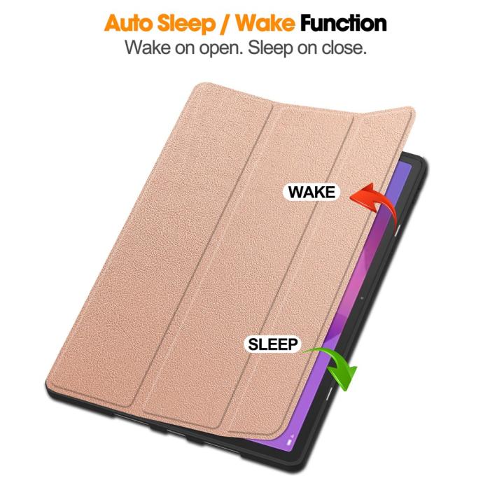 Bild 3, Lenovo Idea Tab Pro Fodral Tri-Fold Läder Roséguld