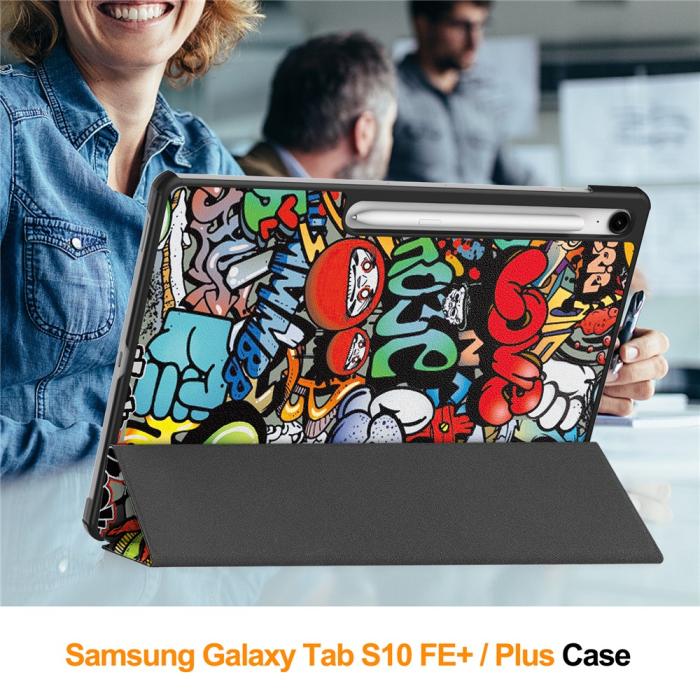 Bild 3, Samsung Galaxy S10 FE Plus Fodral Tri-Fold Graffiti