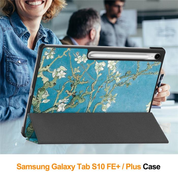 Bild 3, Samsung Galaxy S10 FE Plus Fodral Tri-Fold Peach Blossom