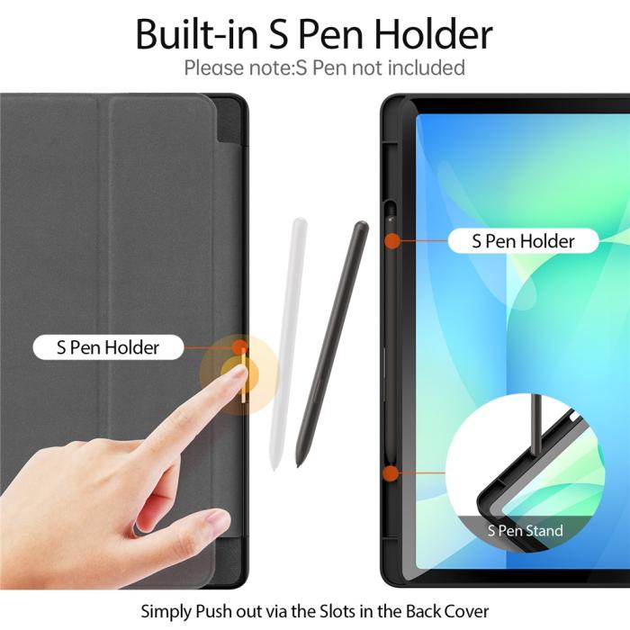 Bild 2, DUX DUCIS Galaxy Tab S10 FE Plus Fodral DOMO Tri-Fold Svart