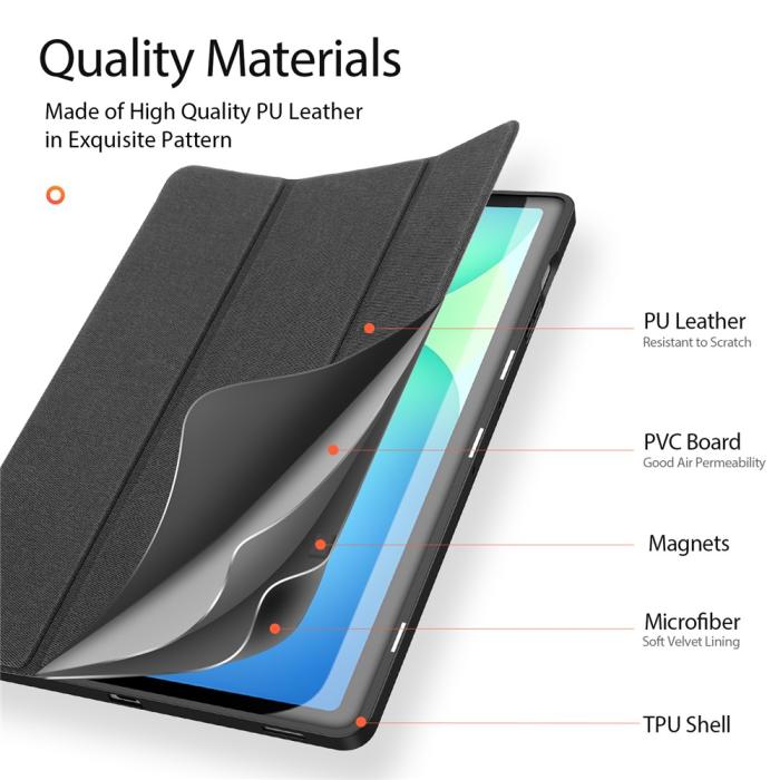 Bild 6, DUX DUCIS Galaxy Tab S10 FE Plus Fodral DOMO Tri-Fold Svart