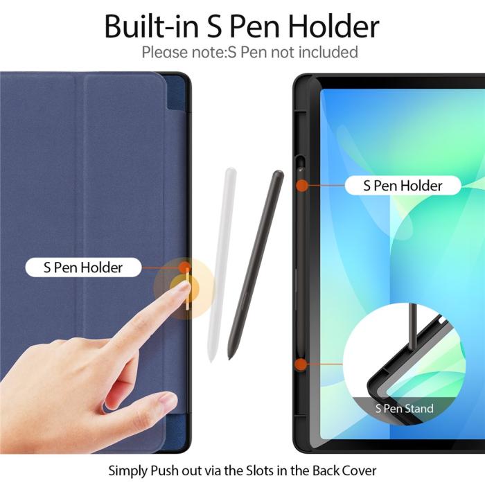 Bild 2, DUX DUCIS Galaxy Tab S10 FE Plus Fodral DOMO Tri-Fold Blå