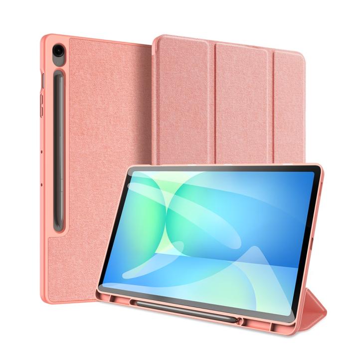 Bild 1, DUX DUCIS Galaxy Tab S10 FE Plus Fodral DOMO Tri-Fold Rosa