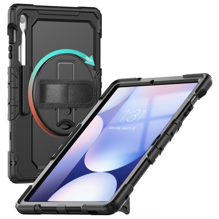 Bild 4, Galaxy Tab S10 FE Plus Skal 360 Shockproof Hybrid Kickstand Svart
