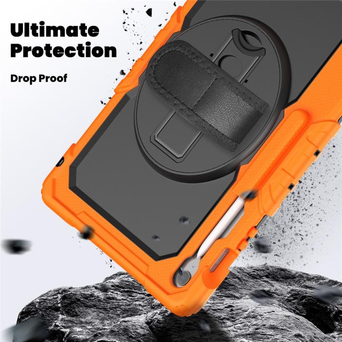 Bild 5, Galaxy Tab S10 FE Plus Skal 360 Shockproof Hybrid Kickstand Orange