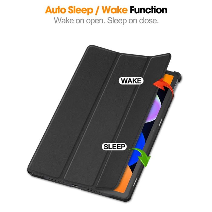 Bild 3, Lenovo Idea Tab Fodral Tri-Fold Läder Svart