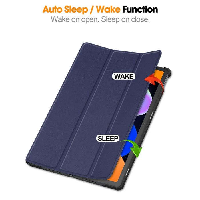 Bild 3, Lenovo Idea Tab Fodral Tri-Fold Läder Mörk Blå