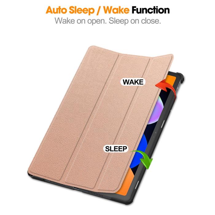 Bild 3, Lenovo Idea Tab Fodral Tri-Fold Läder Roséguld