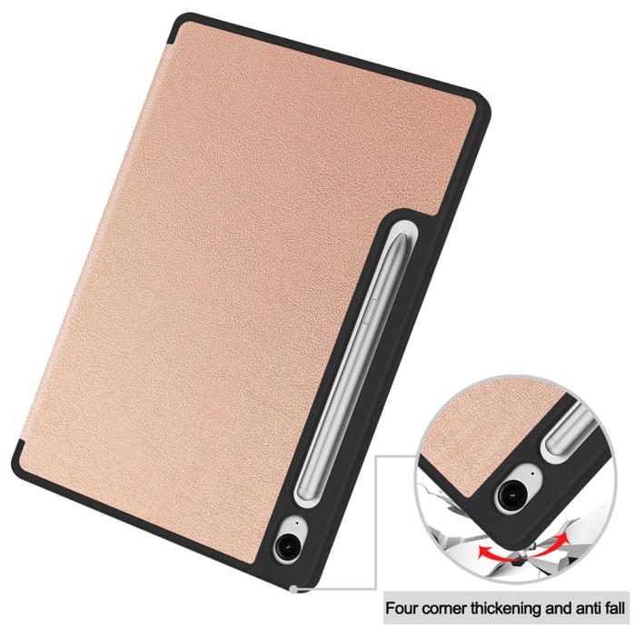 Bild 6, Samsung Galaxy Tab S10 Lite Fodral Tri-Fold Pennhållare Roséguld