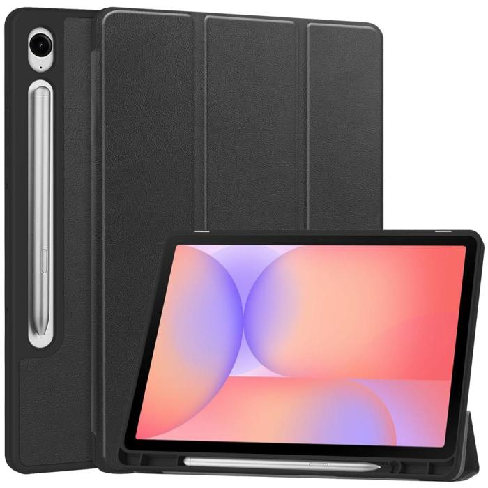 Bild 1, Samsung Galaxy Tab S10 Lite Fodral Tri-Fold Pennhållare Svart