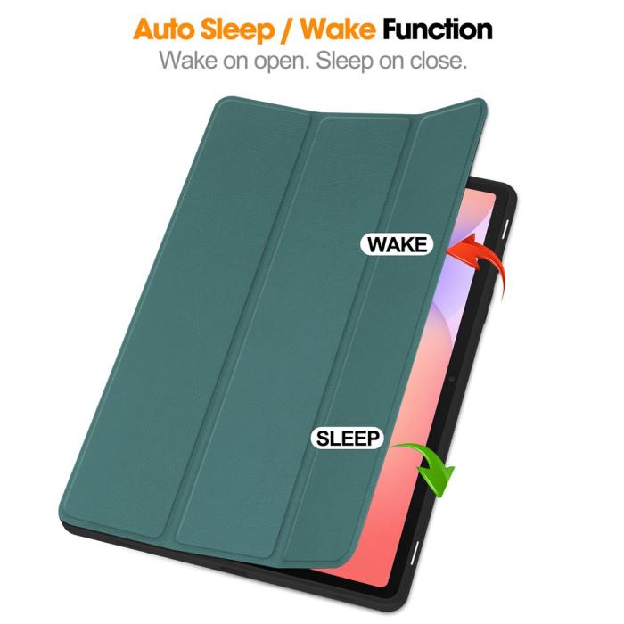 Bild 3, Samsung Galaxy Tab S10 Lite Fodral Tri-Fold Pennhållare Grön