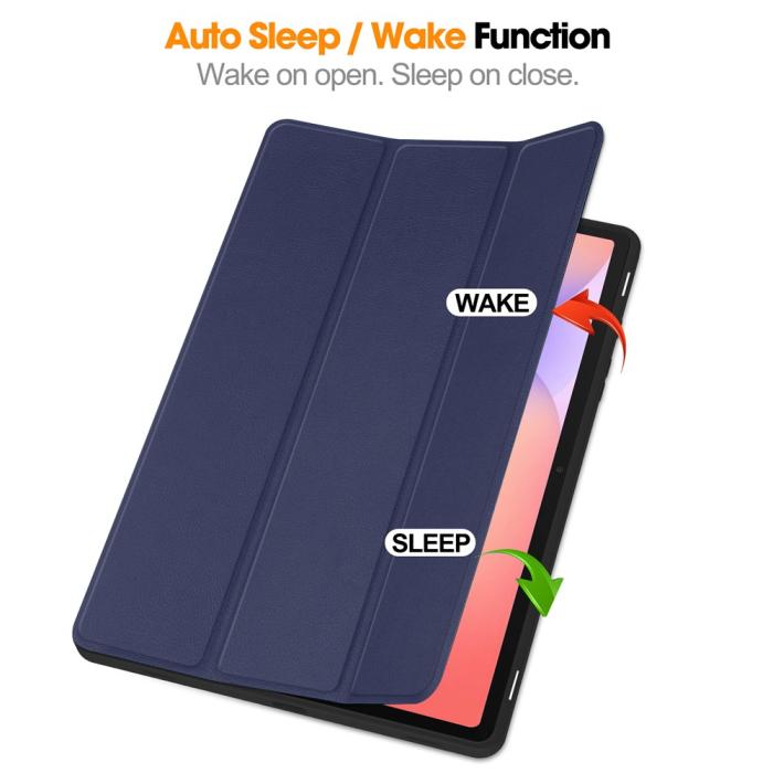Bild 3, Samsung Galaxy Tab S10 Lite Fodral Tri-Fold Pennhållare Mörk Blå