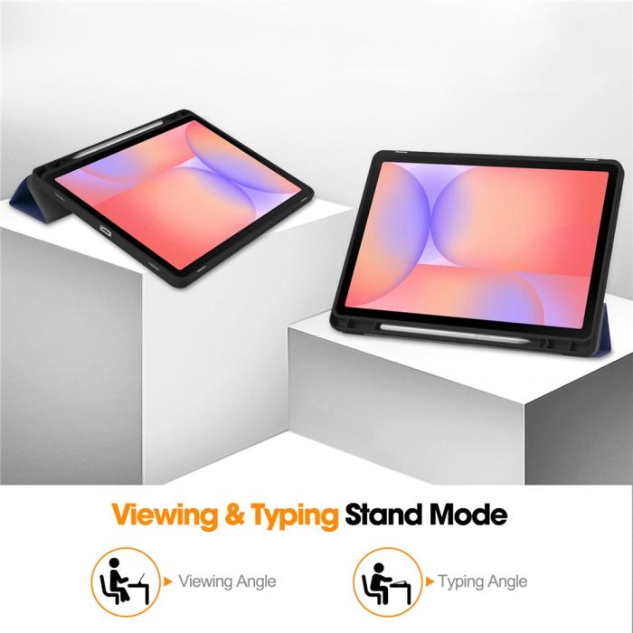Bild 4, Samsung Galaxy Tab S10 Lite Fodral Tri-Fold Pennhållare Mörk Blå