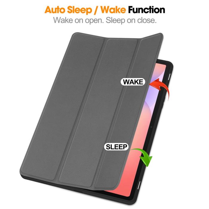 Bild 3, Samsung Galaxy Tab S10 Lite Fodral Tri-Fold Pennhållare Grå