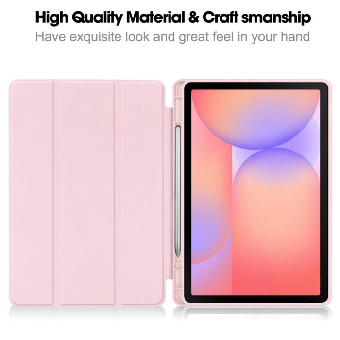 Bild 2, Samsung Galaxy Tab S10 Lite Fodral Tri-Fold Pennhållare Rosa