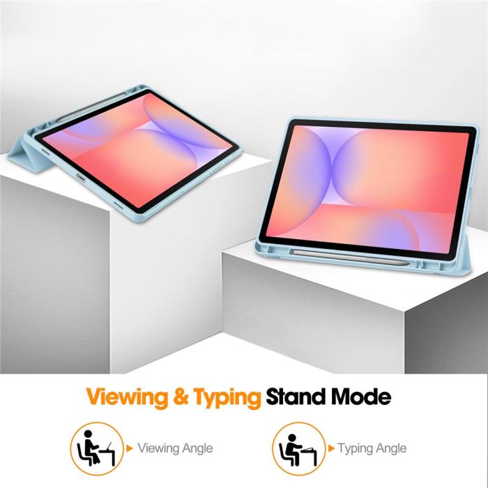 Bild 4, Samsung Galaxy Tab S10 Lite Fodral Tri-Fold Pennhållare Blå