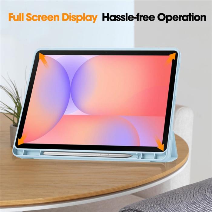 Bild 5, Samsung Galaxy Tab S10 Lite Fodral Tri-Fold Pennhållare Blå