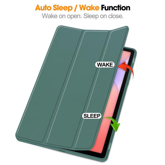 Bild 3, Samsung Galaxy Tab S10 Lite Fodral Tri-Fold Pennhållare Grön