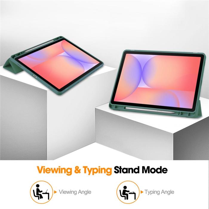 Bild 4, Samsung Galaxy Tab S10 Lite Fodral Tri-Fold Pennhållare Grön