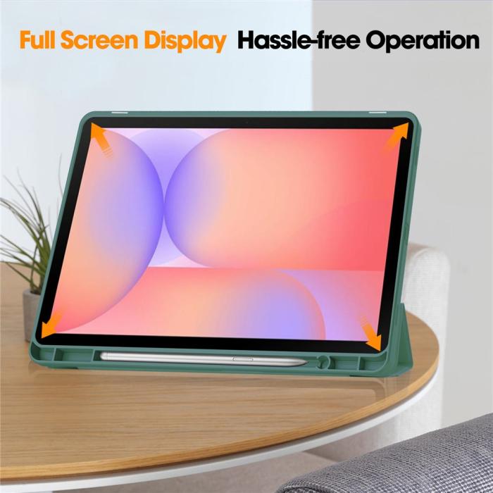 Bild 5, Samsung Galaxy Tab S10 Lite Fodral Tri-Fold Pennhållare Grön
