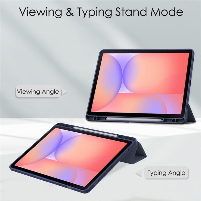 Bild 2, Samsung Galaxy Tab S10 Lite Fodral Tri-Fold Hybrid Mörk Blå