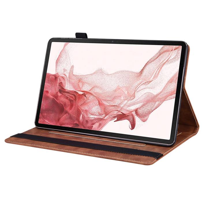 Bild 3, Galaxy Tab S11/S10 Lite/S10 FE/S9/S9 FE/S8/S7 Fodral Läder Brun