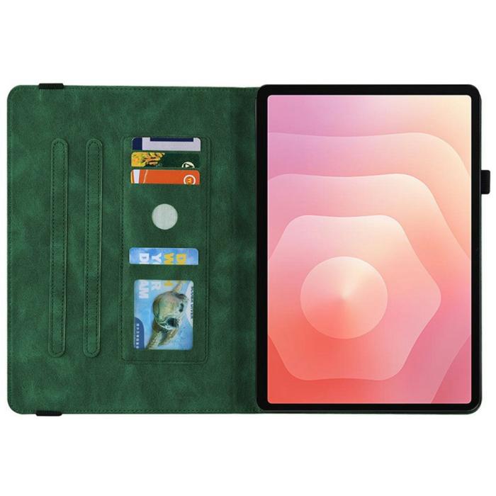 Bild 2, Samsung Galaxy Tab S11 Fodral Butterfly Flower Grön