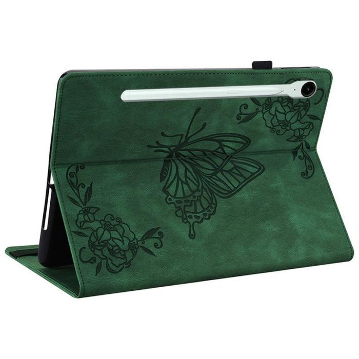 Bild 4, Samsung Galaxy Tab S11 Fodral Butterfly Flower Grön