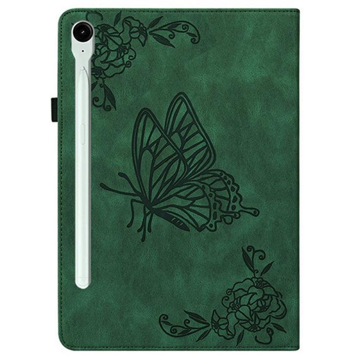 Bild 6, Samsung Galaxy Tab S11 Fodral Butterfly Flower Grön