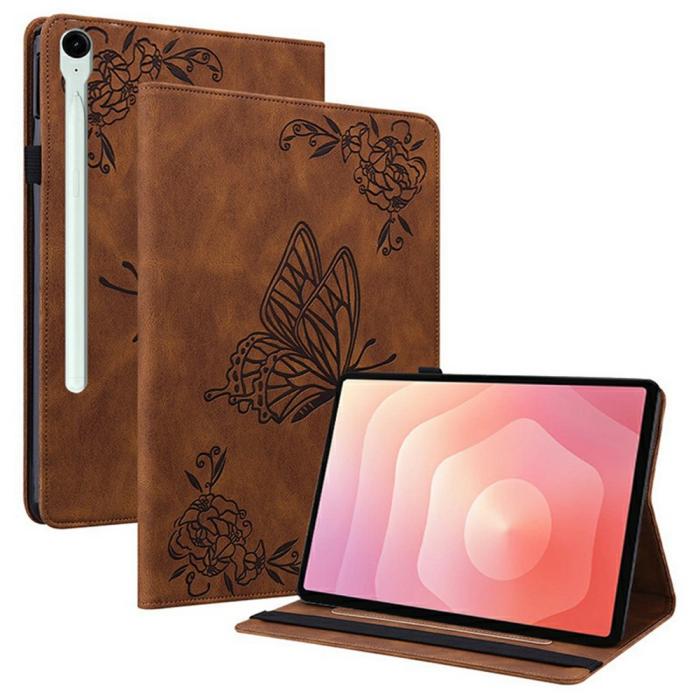Bild 1, Samsung Galaxy Tab S11 Fodral Butterfly Flower Brun