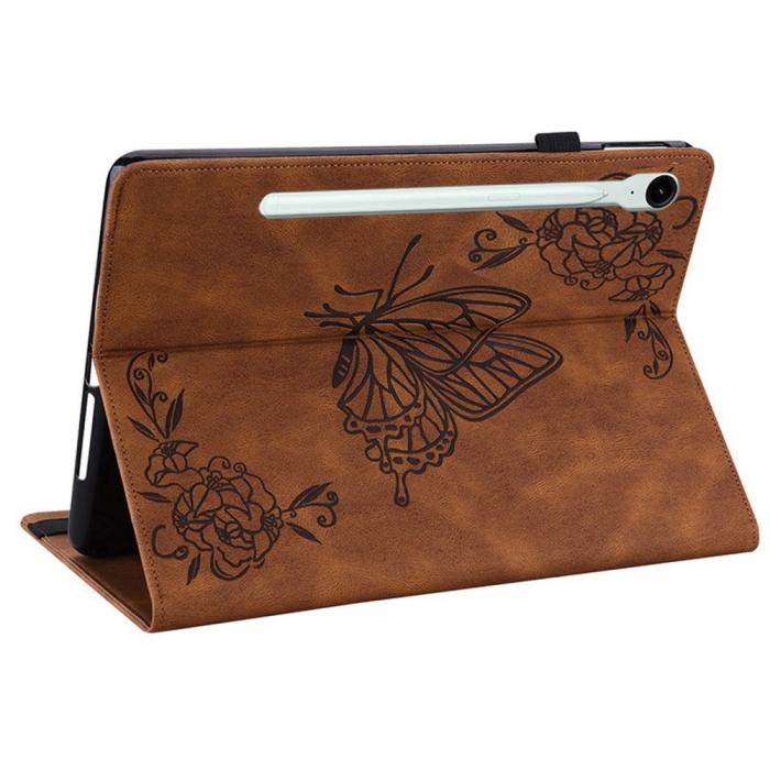 Bild 4, Samsung Galaxy Tab S11 Fodral Butterfly Flower Brun