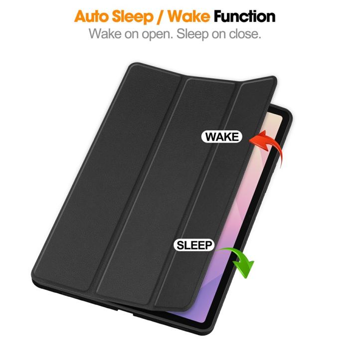 Bild 5, Samsung Galaxy Tab S11 Fodral Tri-Fold Läder Svart