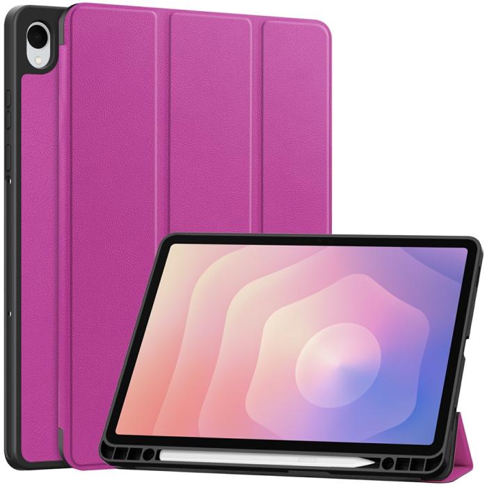 Bild 1, Samsung Galaxy Tab S11 Fodral Tri-Fold Läder Lila