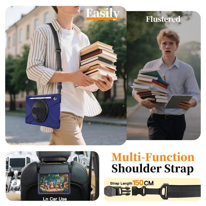Bild 6, Samsung Galaxy Tab S11 Skal Shockproof Hybrid Kickstand Mörk Blå