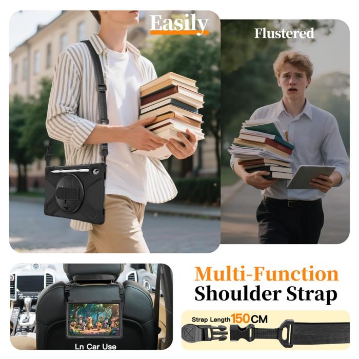 Bild 6, Samsung Galaxy Tab S11 Skal Shockproof Hybrid Kickstand Svart