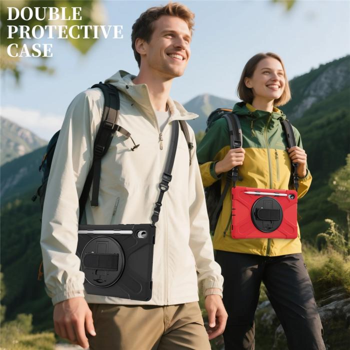 Bild 5, Samsung Galaxy Tab S11 Skal Shockproof Hybrid Kickstand Röd