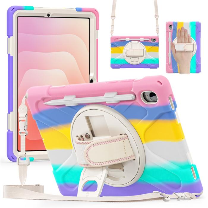 Bild 1, Samsung Galaxy Tab S11 Skal Shockproof Hybrid Kickstand Rainbow