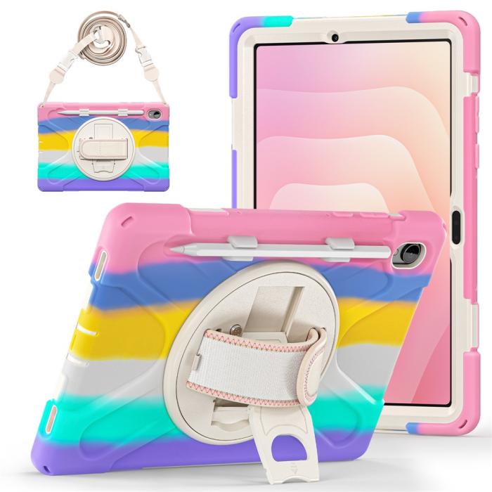 Bild 3, Samsung Galaxy Tab S11 Skal Shockproof Hybrid Kickstand Rainbow