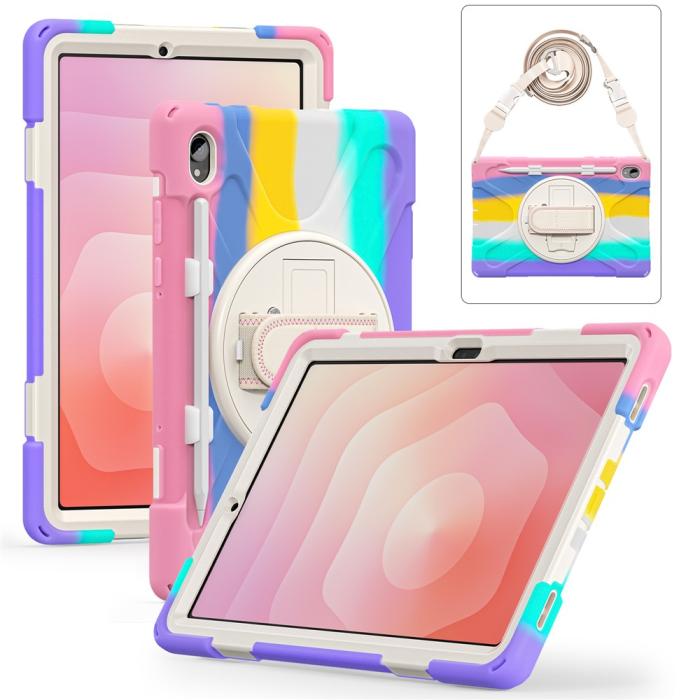 Bild 4, Samsung Galaxy Tab S11 Skal Shockproof Hybrid Kickstand Rainbow