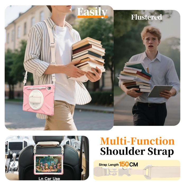 Bild 6, Samsung Galaxy Tab S11 Skal Shockproof Hybrid Kickstand Rosa