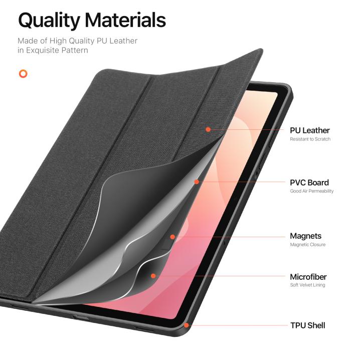 Bild 5, DUX DUCIS Galaxy Tab S11 Fodral DOMO Tri-Fold Svart