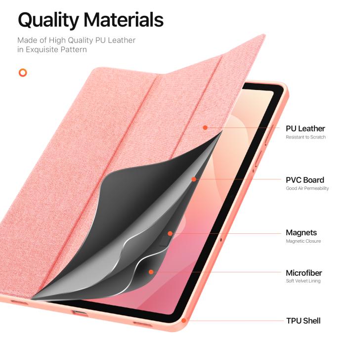 Bild 5, DUX DUCIS Galaxy Tab S11 Fodral DOMO Tri-Fold Rosa