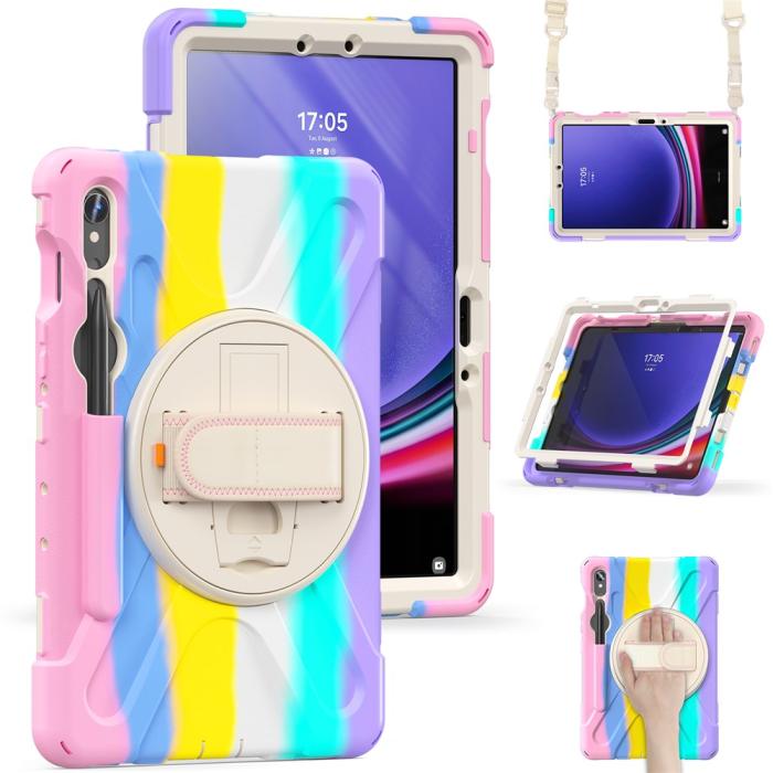 Bild 3, Galaxy Tab S10 Lite/S10 FE/S9 FE/S9/S8/S7 Skal 360° Hybrid Rainbow