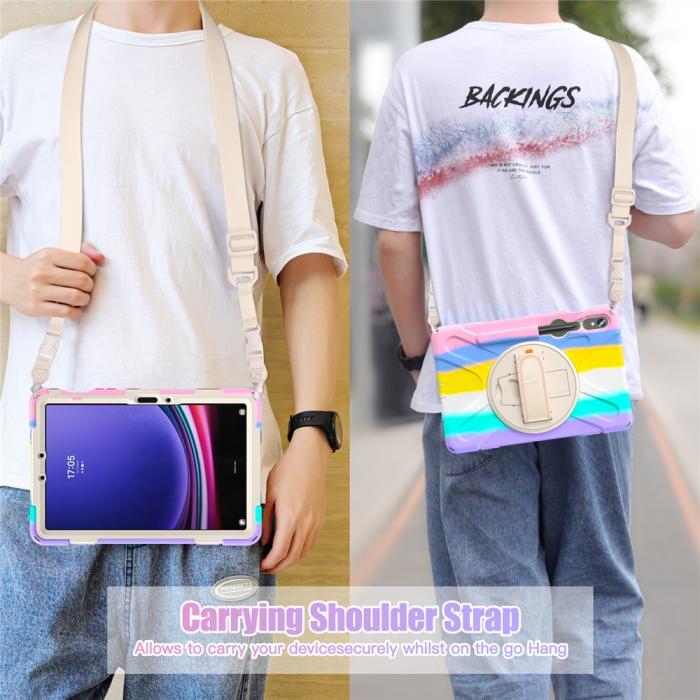 Bild 5, Galaxy Tab S10 Lite/S10 FE/S9 FE/S9/S8/S7 Skal 360° Hybrid Rainbow