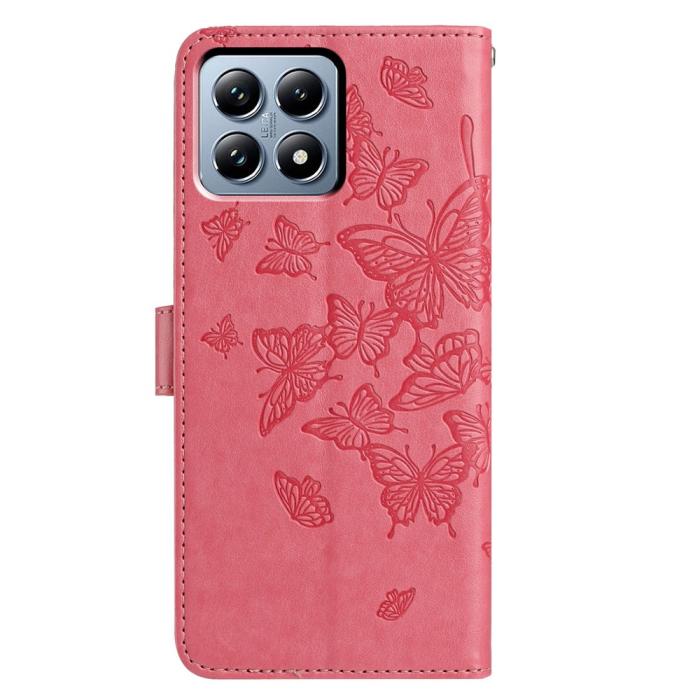 Bild 6, Xiaomi 15T Fodral Med Fjäril Tryck Rosa