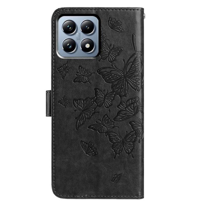 Bild 6, Xiaomi 15T Pro Fodral Med Fjäril Tryck Svart