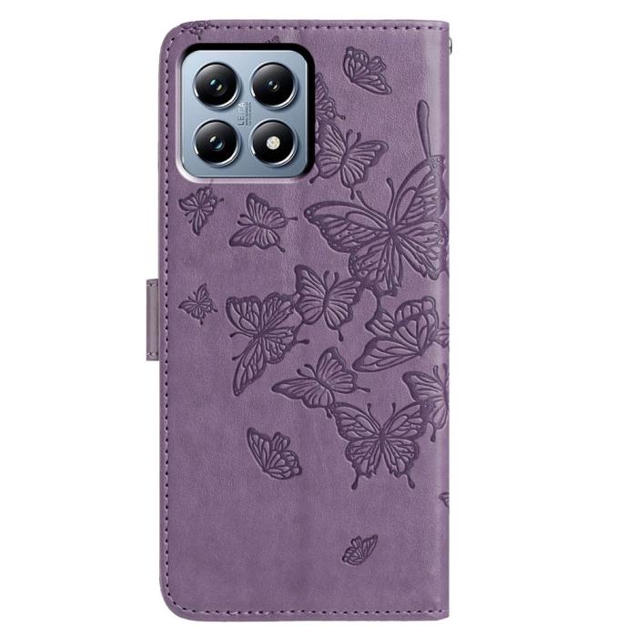 Bild 6, Xiaomi 15T Pro Fodral Med Fjäril Tryck Lila