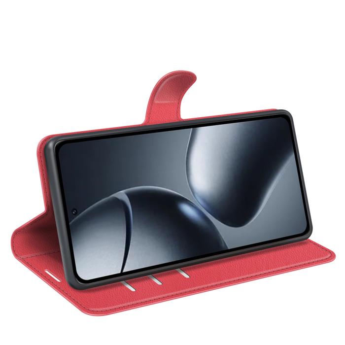 Bild 6, Xiaomi 15T Fodral Litchi Läder Röd