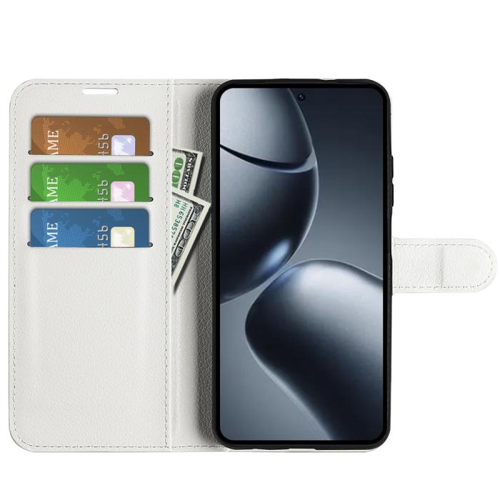 Bild 5, Xiaomi 15T Pro Fodral Litchi Läder Vit